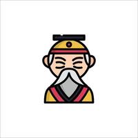 An asian man with a beard and hat vector