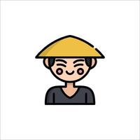 A man wearing a hat with a smile vector