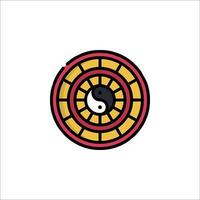 Yin yang symbol in a circle vector