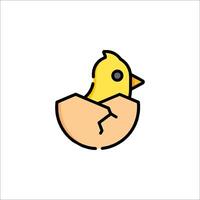 A little bird in an egg shell icon vector