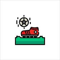 A soccer ball and shoe icon on a white background vector