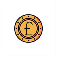 A pound coin icon on a white background vector