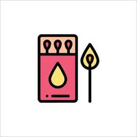 A matchstick and a candle in a pink box vector