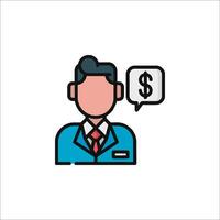 A man in a suit with a dollar sign on his head vector