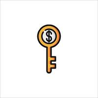 A key with a dollar sign on it vector
