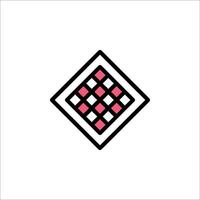 A square logo with a red and black pattern vector