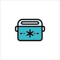 A blue cooler with a snowflake on it vector