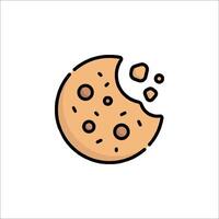 A cookie icon with a bite taken out of it vector
