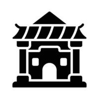 Chinese religious building design, chinese temple icon.,. vector