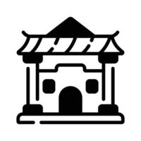 Chinese religious building design, chinese temple icon.,.' vector