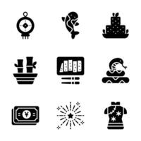 A set of icons, each representing a different aspect of Chinese culture and traditions. vector
