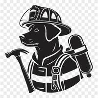 Fires of Courage Dog Firefighter vector