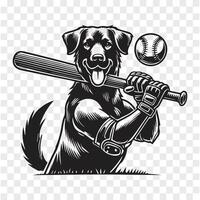 The Dog Slugger Silhouette of the Game vector