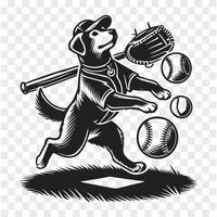 Paw-some Player Dog in Baseball Action vector