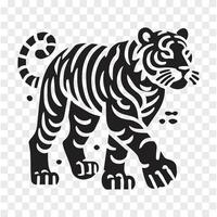 Fierce and Free Bengal Tiger Silhouette vector