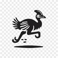 Cassowary Elegance Silhouette in Flight vector