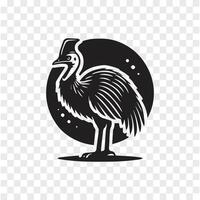 Graceful Wings Cassowary Silhouette vector