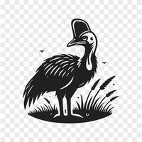 Stride Cassowary Silhouette vector