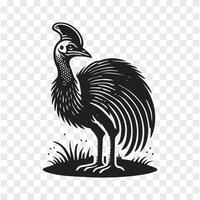 Cassowary in the Jungle Silhouette Movement vector