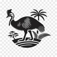 Silhouette Majesty Cassowary on the Move vector