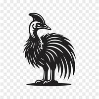 Cassowary in Action Silhouette Wonder vector