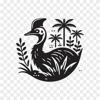 Cassowary Wings Silhouette in Action vector