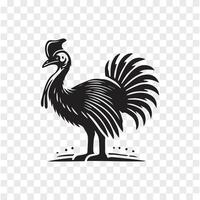 Fearless Cassowary Silhouette in Motion vector
