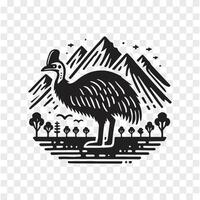 The Bold Cassowary Silhouette of Courage vector