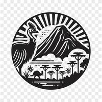 Cassowary Journey Silhouette Design vector