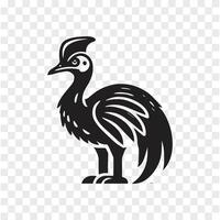 Cassowary and the Wild Silhouette Art vector