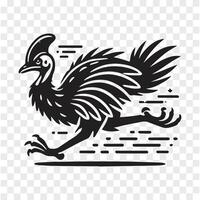 Cassowary in Motion Silhouette Design vector