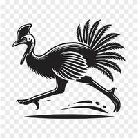 Cassowary in the Wild Silhouette Power vector