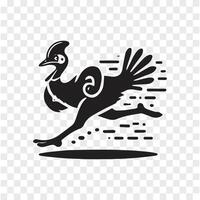 Cassowary Dance Silhouette in Flight vector