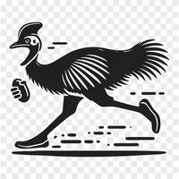 Cassowary in Action Silhouette Power vector