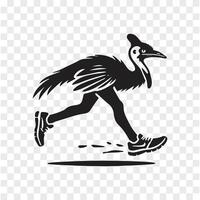 Cassowary Strength Silhouette Design vector