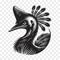 Wild Elegance Cassowary in Silhouette vector