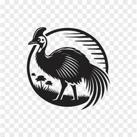 Graceful and Bold Cassowary Silhouette vector