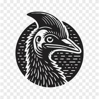 Powerful Stride Cassowary Silhouette vector