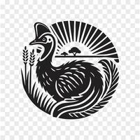 Cassowary on the Move Silhouette vector