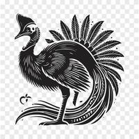 Cassowary Majesty Silhouette in Motion vector