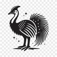 Feathers in the Wild Cassowary Silhouette vector