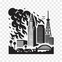 Inferno Skyline LA City Silhouette vector