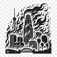 Inferno in Los Angeles Silhouette Design vector