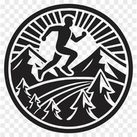 Powering Up Man Running in the Peaks vector