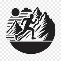 Pushing Boundaries Man Running in Mountain vector