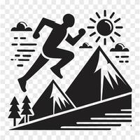 The Running Ascent Man Silhouette vector