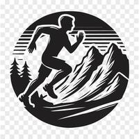 Chasing the Horizon Man Running in Silhouette vector