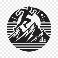 Above It All Running Man Silhouette in the Mountains vector