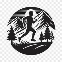Endurance in the Peaks Running Silhouette vector