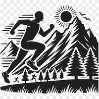 Mountain Sprint Running Man in Action vector
